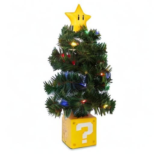 Nintendo Super Mario Bros. Super Star LED USB-Powered Light-Up Desktop Holiday Tree