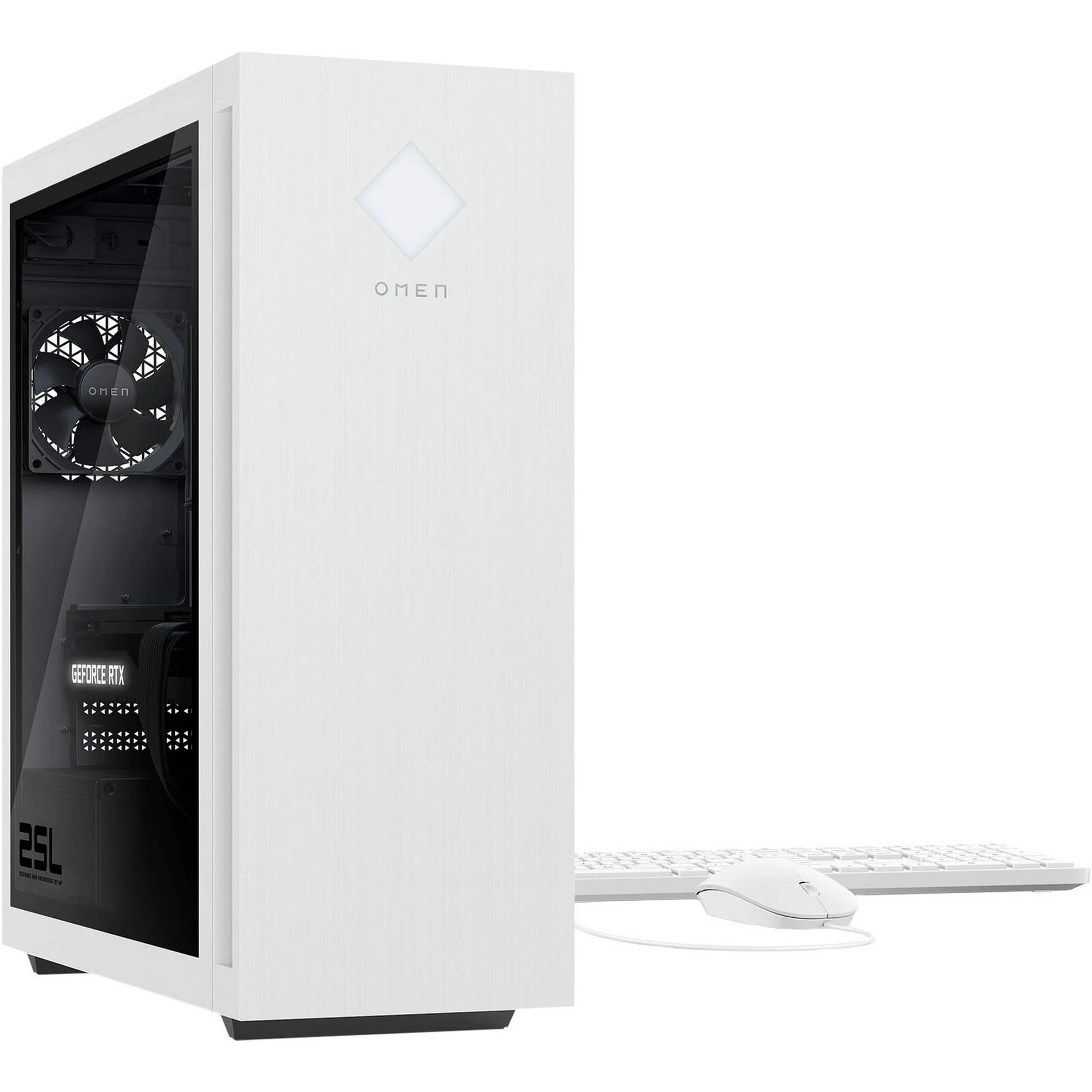 HP OMEN - 25L Gaming Desktop - Intel Core i5-13400F - 16GB DDR5 Memory - NVIDIA GeForce RTX 3060 - 1TB SSD - White PC Computer