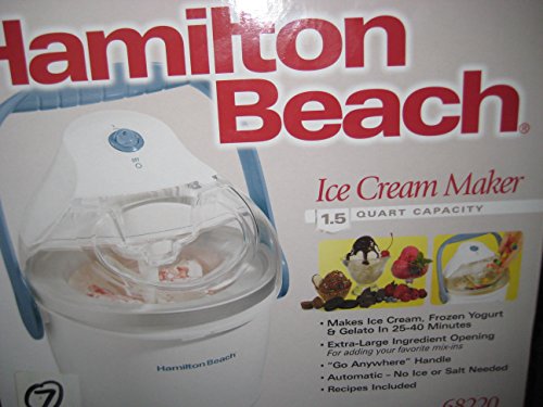 Hamilton Beach 68220 1.5-Quart Capacity Ice Cream Maker, White