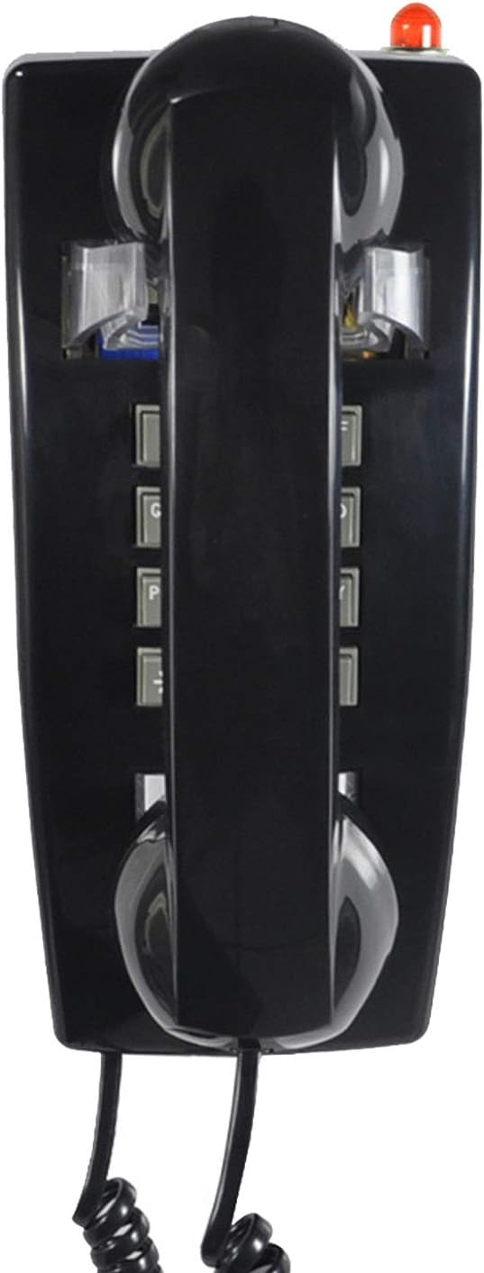 TelPal Red Wall Phone, Analog Corded Wall Mounted Phone with Loud Traditional Bell, Classic Landline Phones Wall Mount with Handset Volume Control- Wall Mount Jack Required Pack of 2