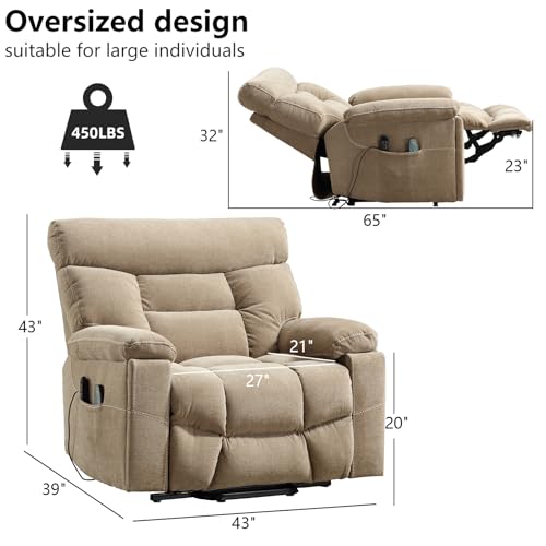 CANMOV Dual Motor Power Lift Recliner Chair for Elderly, 27