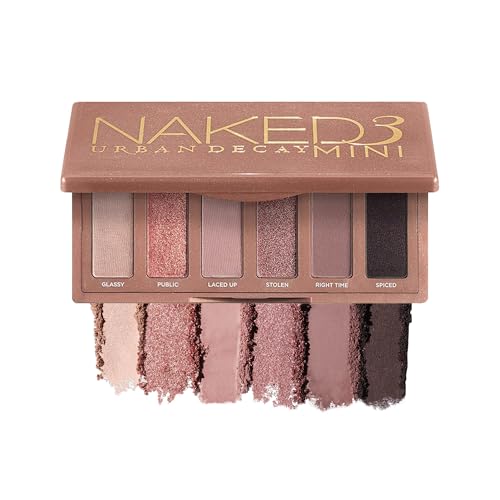 URBAN DECAY Naked Mini Eyeshadow Palette, 6 Multi-use Shades, Ultra-Blendable, Long-lasting Wear, Travel Eyeshadow Palette, Crease-free, Matte Shimmer or Metallic Colors, Vegan, Cruelty-free