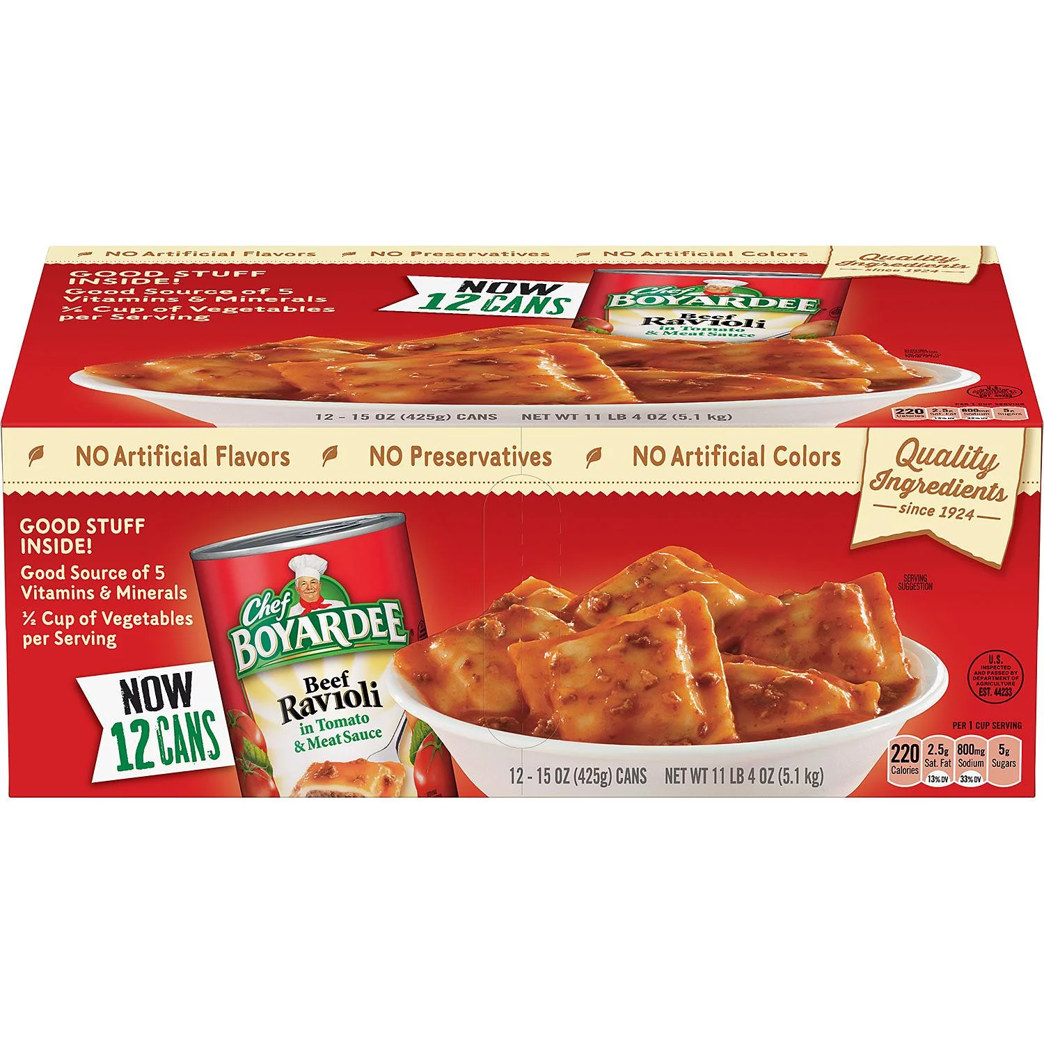 Chef Boyardee Beef Ravioli, 15 Ounce Can (Pack of 12)