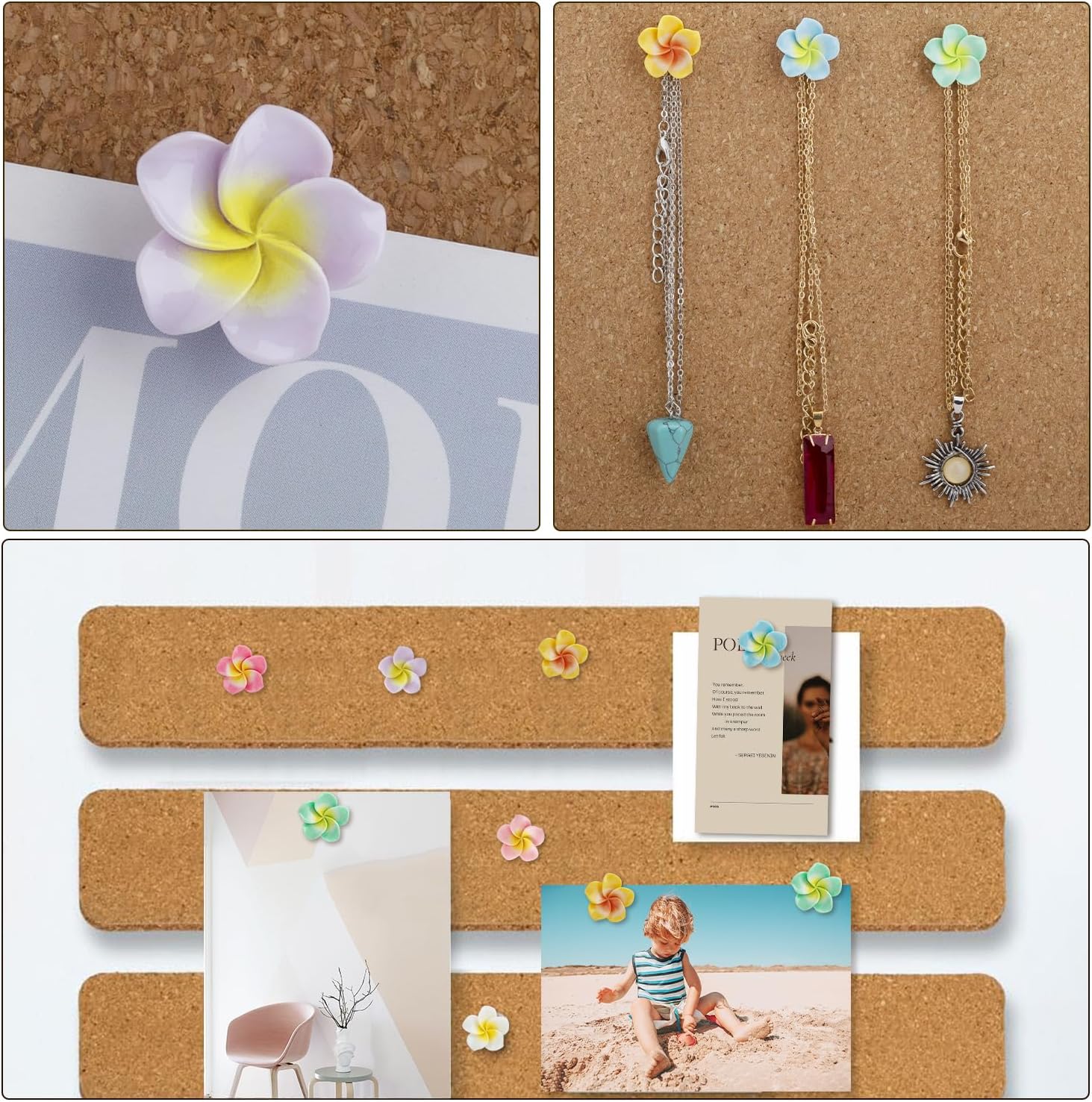 21 PCS Colorful Flower Push Pins Cute Thumb Tacks Decorative for Cork Boards Map Photos Calendar Cubicle Sccessories for Home Office Supplies