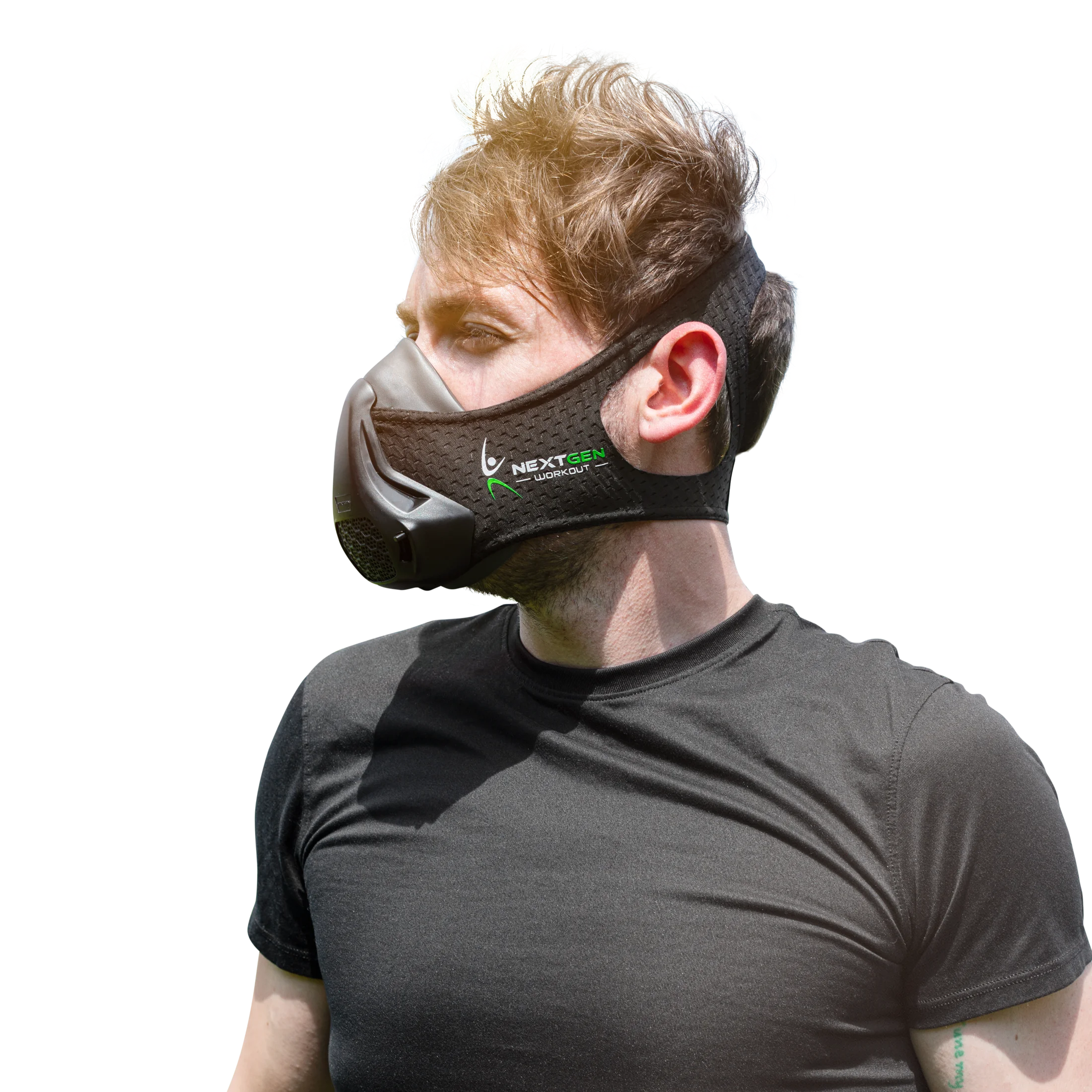 NEXTGEN Altitude Workout Mask Cardio Breathing & Respiratory Strength Trainer 24 Oxygen Deprivation Levels, 8 Replaceable Carbon Filters Sport Elevation Vented Respirator for Athletes Black