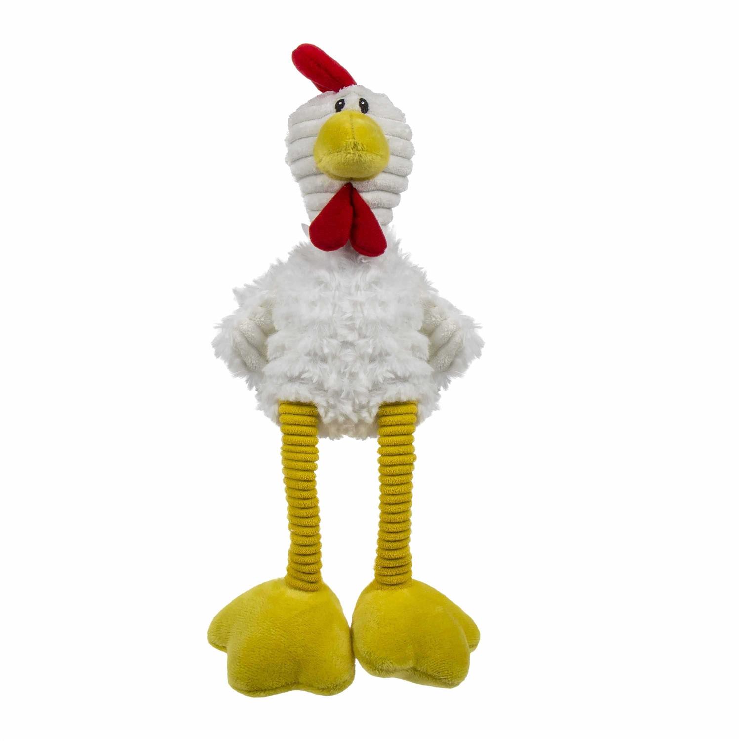 TrustyPup Tall Toes Plush Squeaky Chicken Dog Toy with Chew Guard Technology - Pet Supplies online store