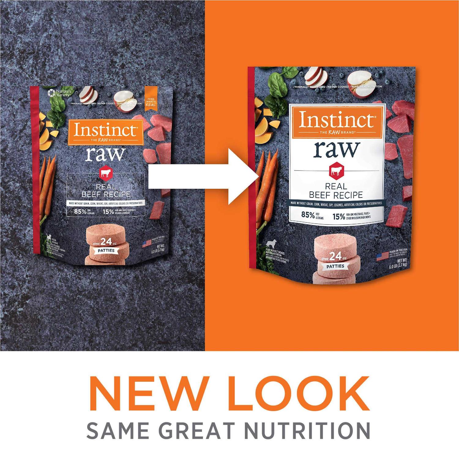 Instinct Frozen Raw Patties Grain Free Real Beef Recipe Dog Food - Pet Supplies online store