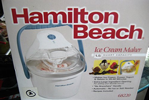 Hamilton Beach 68220 1.5-Quart Capacity Ice Cream Maker, White