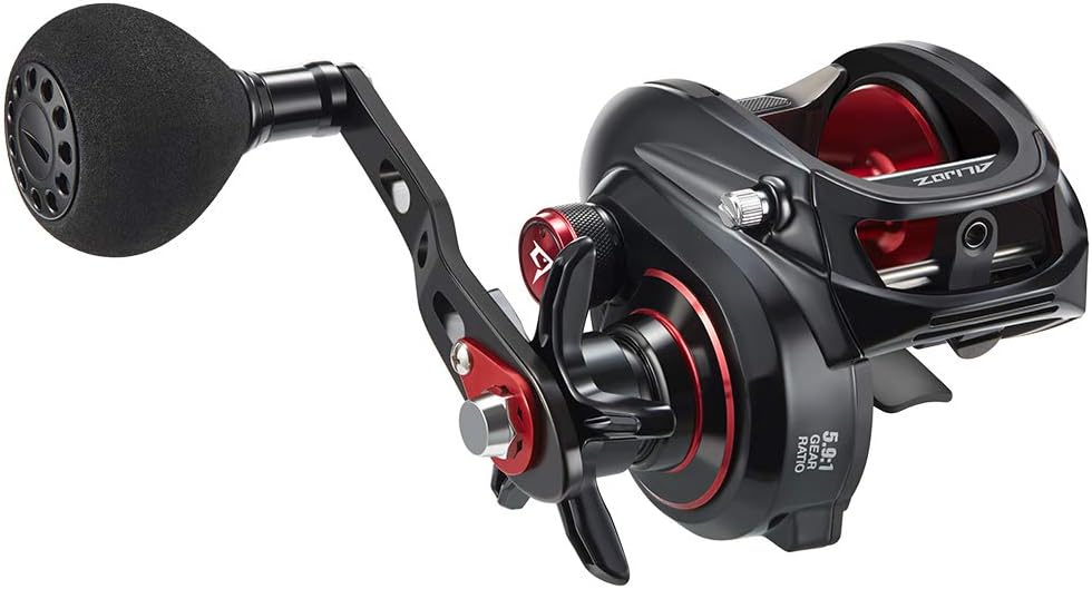 Piscifun Alijoz Baitcasting Reels - Size 300 Aluminum Frame Baitcaster, 33Lbs Max Drag Low Profile Baitcaster Reel, 5.9:1/8.1:1 Gear Ratio, Freshwater and Saltwater Powerful Handle Casting Fishing Reel