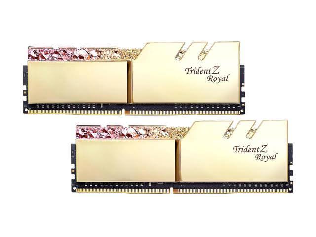 G.SKILL Trident Z Royal Series 32GB (2 x 16GB) 288-Pin RGB DDR4 SDRAM DDR4 3000 (PC4 24000) Desktop Memory Model F4-3000C16D-32G