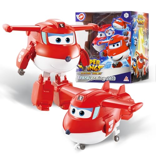 Super Wings Transformer Toys, 5 in Traver Airplane Transformer Figures Toys, 2 in 1 Mode Rescue Bots Action Figure Toys for 3-5 Year Old Boys Girls, Fun Plane Toys for Toddlers Kids Age 3 4 5 6 7