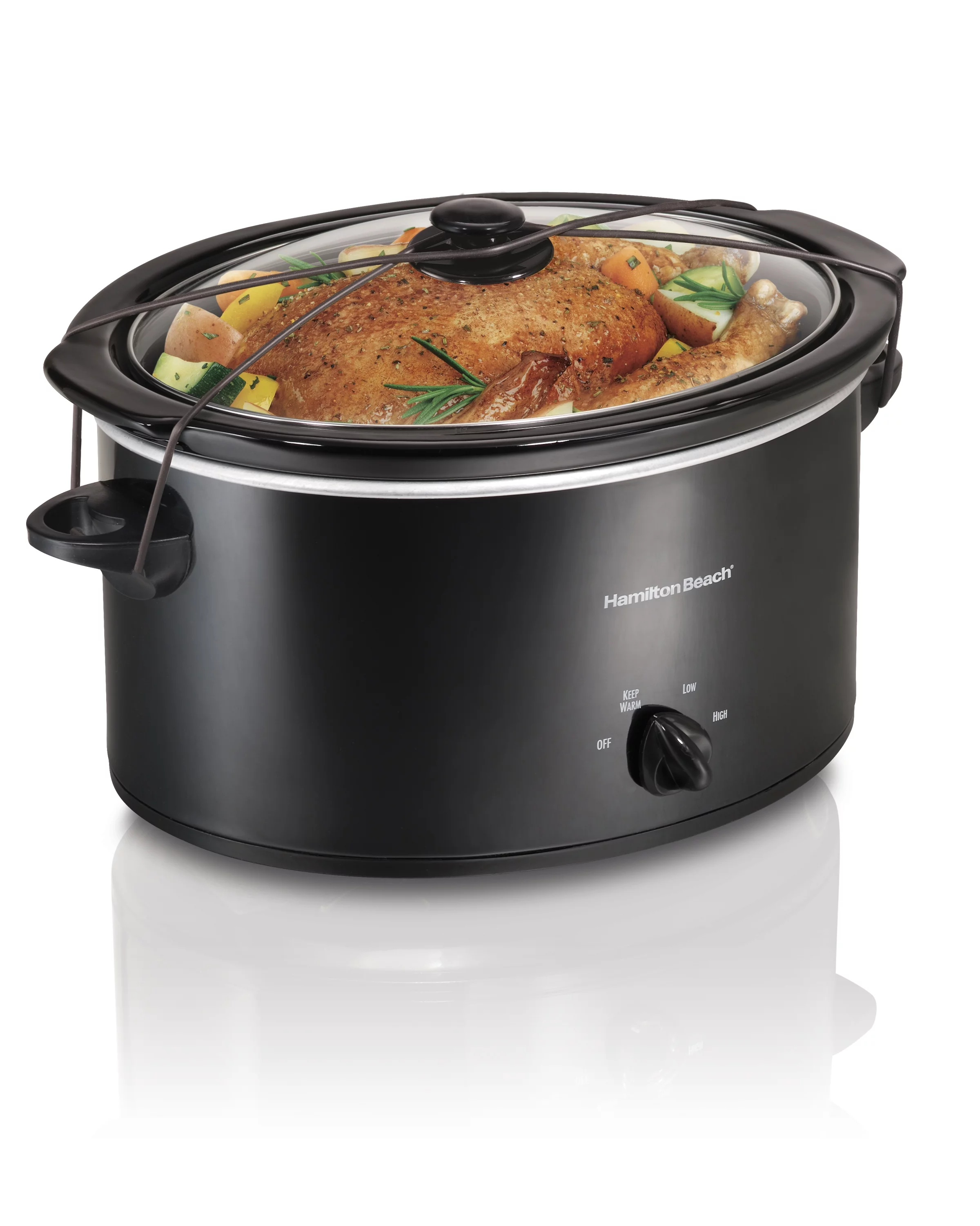 Hamilton Beach Portable Slow Cooker, 5 Quart Capacity, Removable Crock, Black, 33526