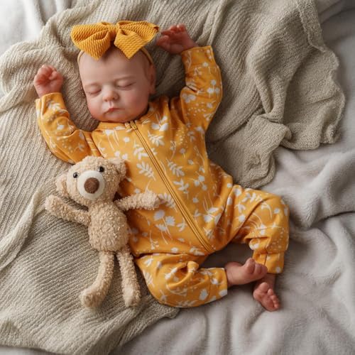 ADFO Lifelike Reborn Baby Dolls, 20 inch Realistic Newborn Real Life Baby Girl Dolls Soft Silicone Full Body Vinyl Girl Baby Dolls with Clothes and Toy Gift for Kids Age 3+