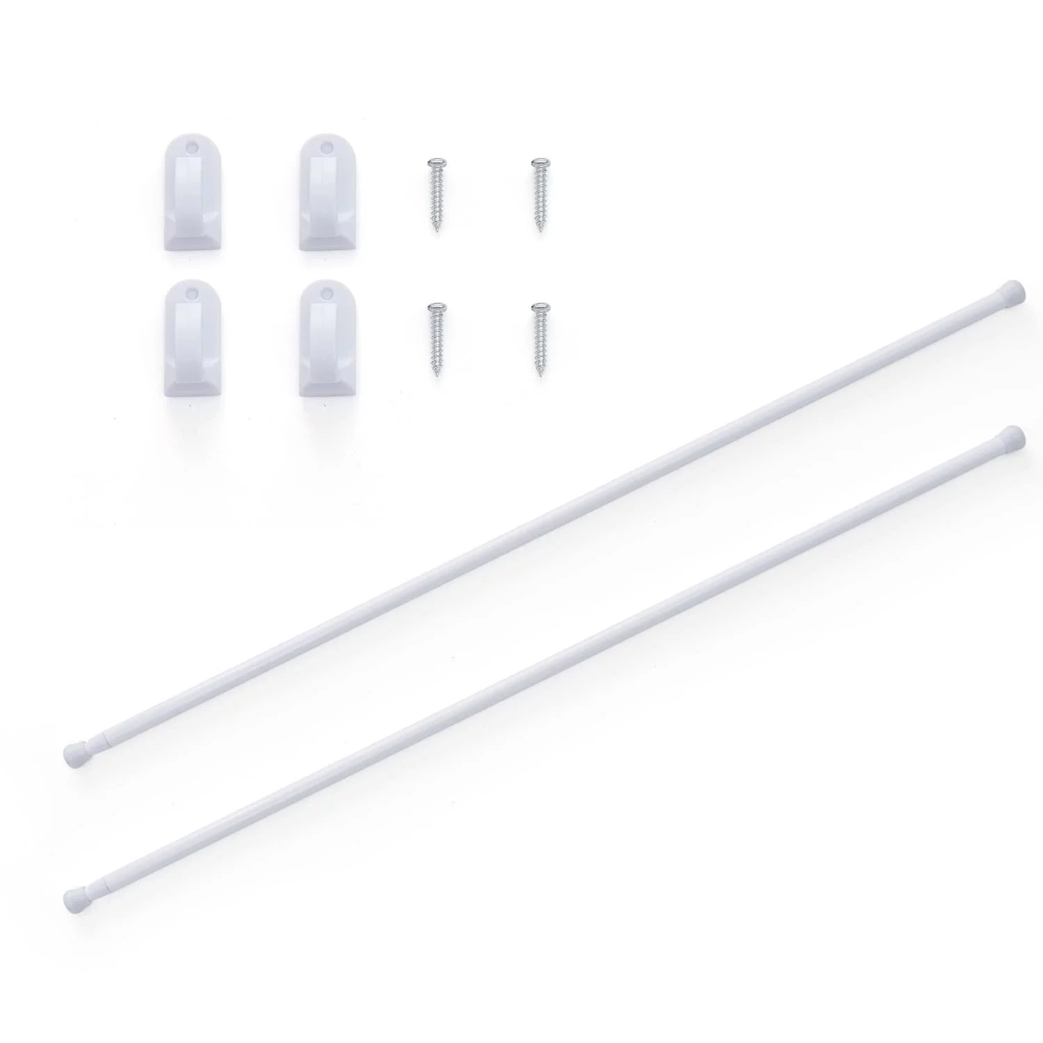 Curtainking Door Curtain Rods No Drill Cafe Curtain Rods for Tier Curtains Multi Use Sash Telescope Adjustable Window Dressing Hardware White 26