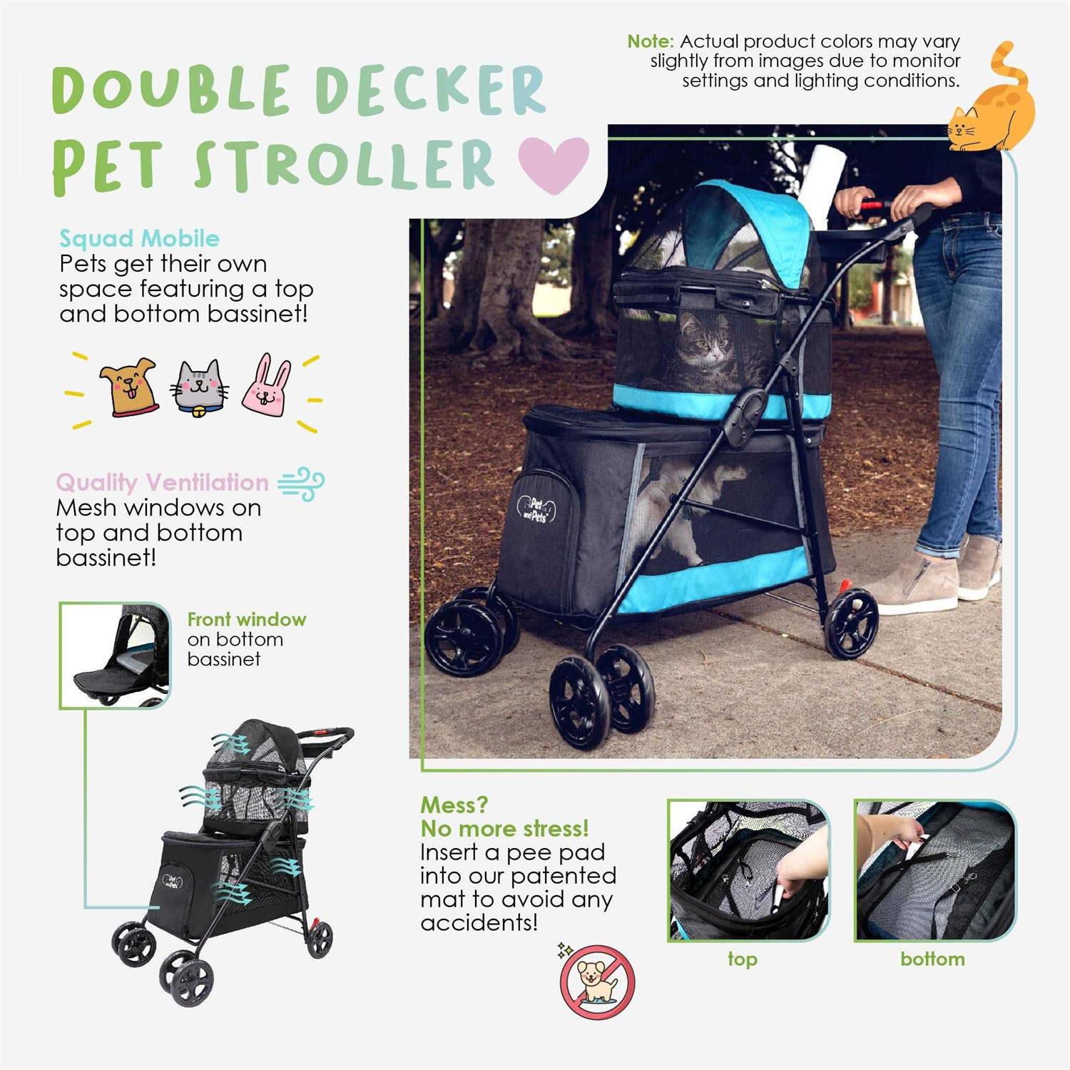 Petique Double Decker Pet Stroller - Pet Supplies online store