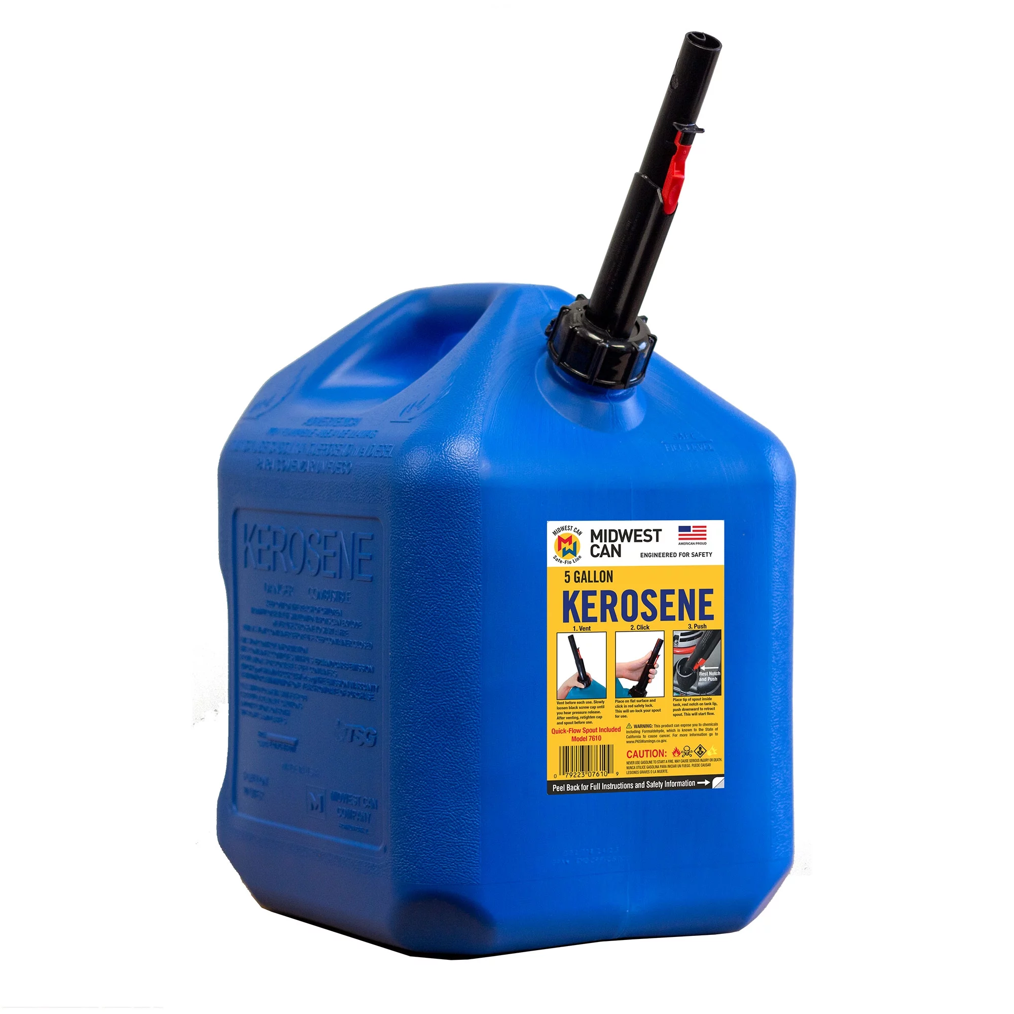 Midwest Can Company 7610 5 Gal Kerosene Gas Can Container with Spout (4 Pk)