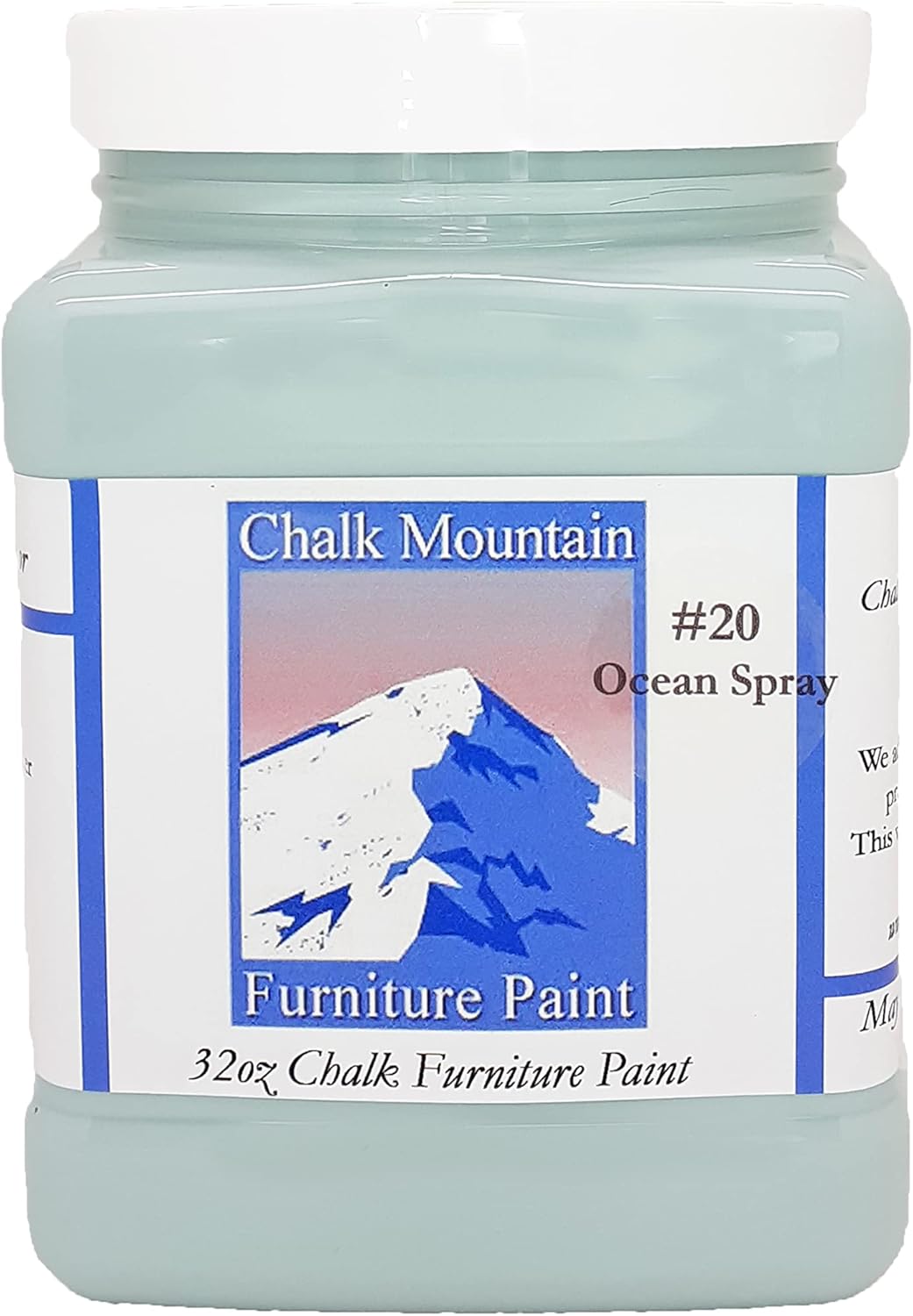 Quality Chalk Furniture Paint. Zero VOC and Low Odor. 54 Beachy and Earthy Colors. (32oz #20 Ocean Spray)
