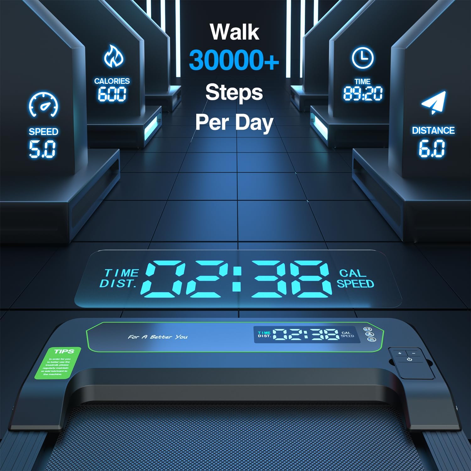 TOGOGYM Walking Pad, Under Desk Treadmill for Home/Office, 2 in 1 Folding Treadmill with Remote Control LED Display