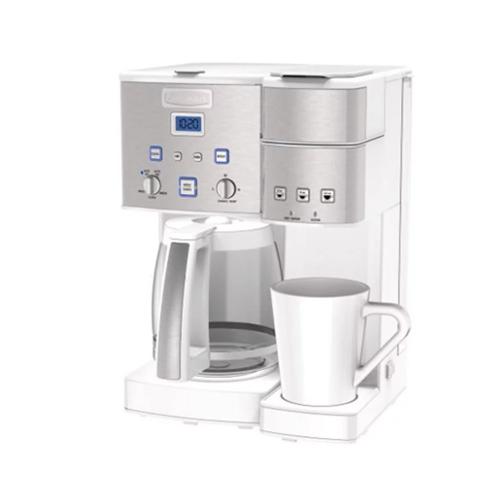 Cuisinart SS-15WP1 Coffee Center 12-Cup Coffeemaker and Single-Serve Brewer, White Bundle with Deco Essentials 4 Pack Reusable Stainless Steel Ice Cubes