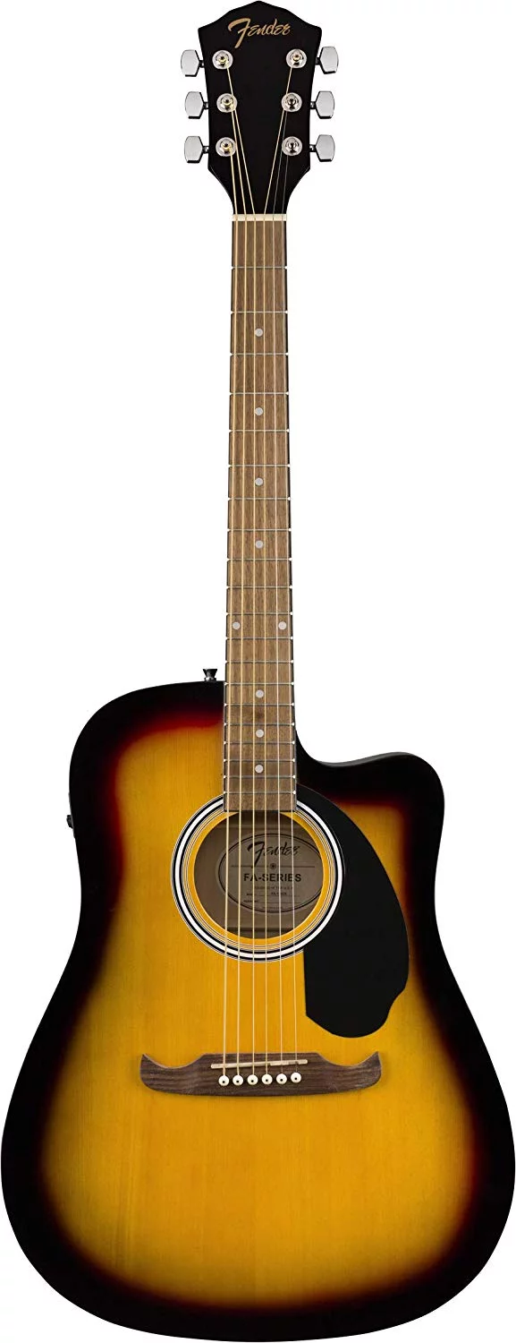 Fender FA-125CE Dreadnought Cutaway Acoustic-Electric Guitar, Sunburst