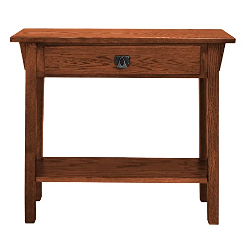Leick Home 8233 Mission Console Table for Entryway, Wood Sofa Table, Made with Solid Wood, for Living Room, Hallway, Office, Bedroom, Medium Oak Finish