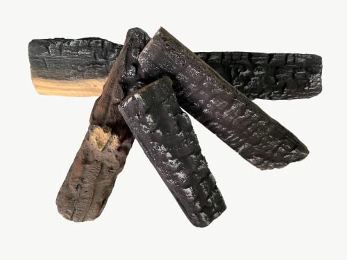 Gas Logs 4pcs Gas Fireplace logs,Simulated Fake firewood,Ceramic,Ventless,Decoration,use Outdoor Fireplaces and Fire Pits (4pcs)