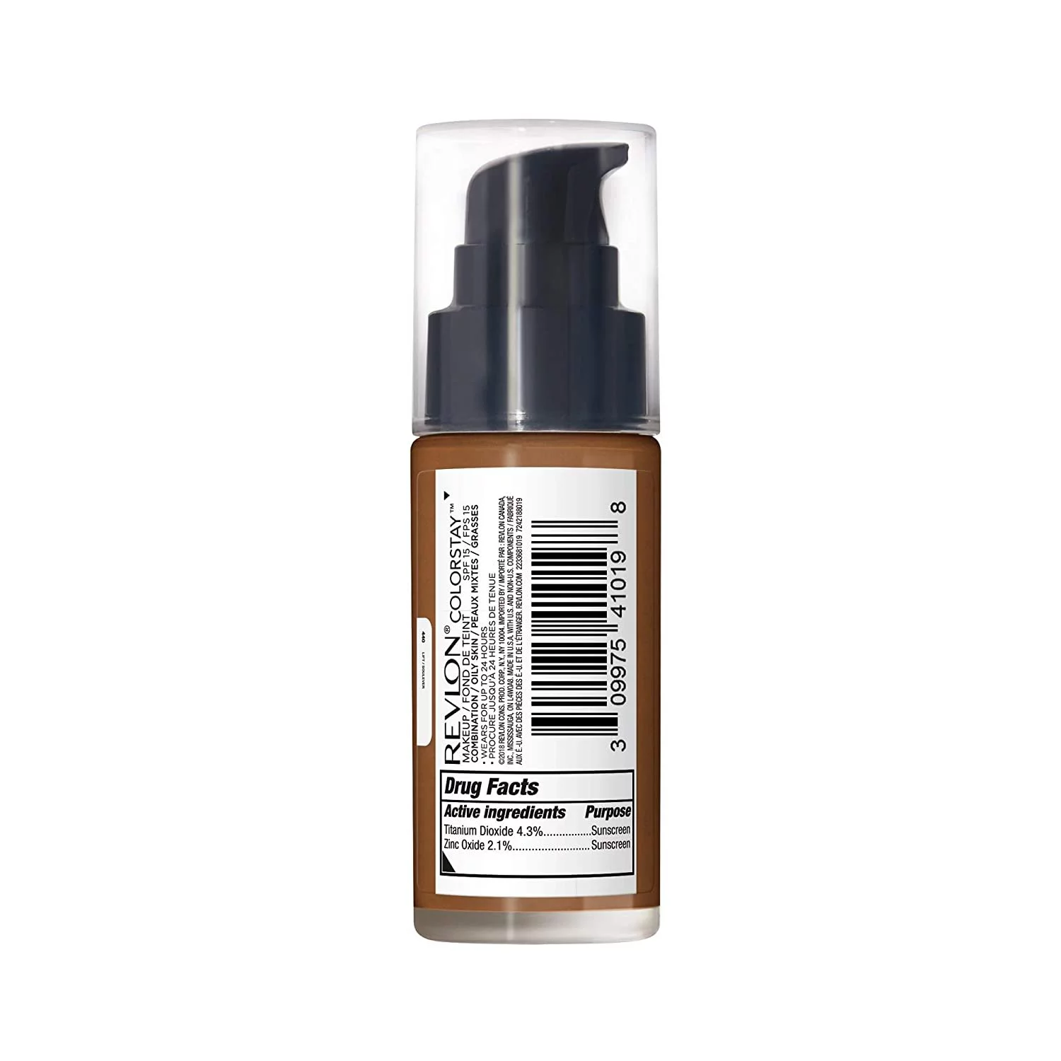 Revlon ColorStay Makeup for Combination/Oily Skin SPF 15, Longwear Liquid Foundation, with Medium-Full Coverage, Matte Finish, Oil Free, 440 Mahogany, 1.0 oz
