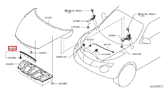 New Genuine Nissan Juke Front Hood Seal Rubber OE 658101KA0A