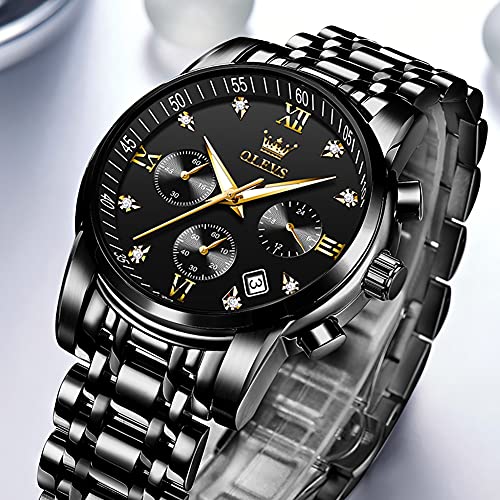 OLEVS Watches for Men,Quartz Luxury Watch Luminous Water Resistant Chronograph Watches for Men