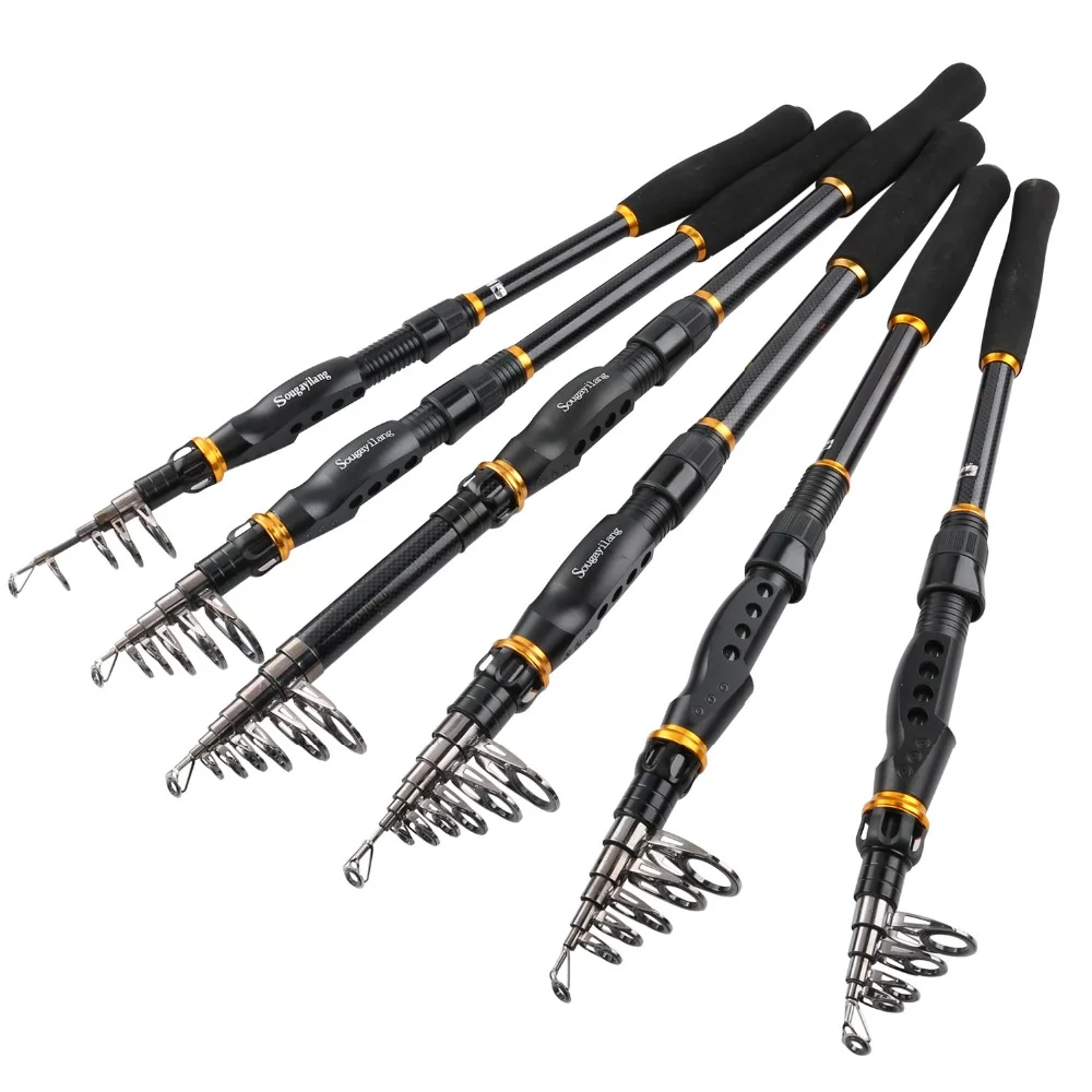 Sougayilang Telescopic Fishing Rod 1.8-3.6m Ultralight Carbon Spinning Rods
