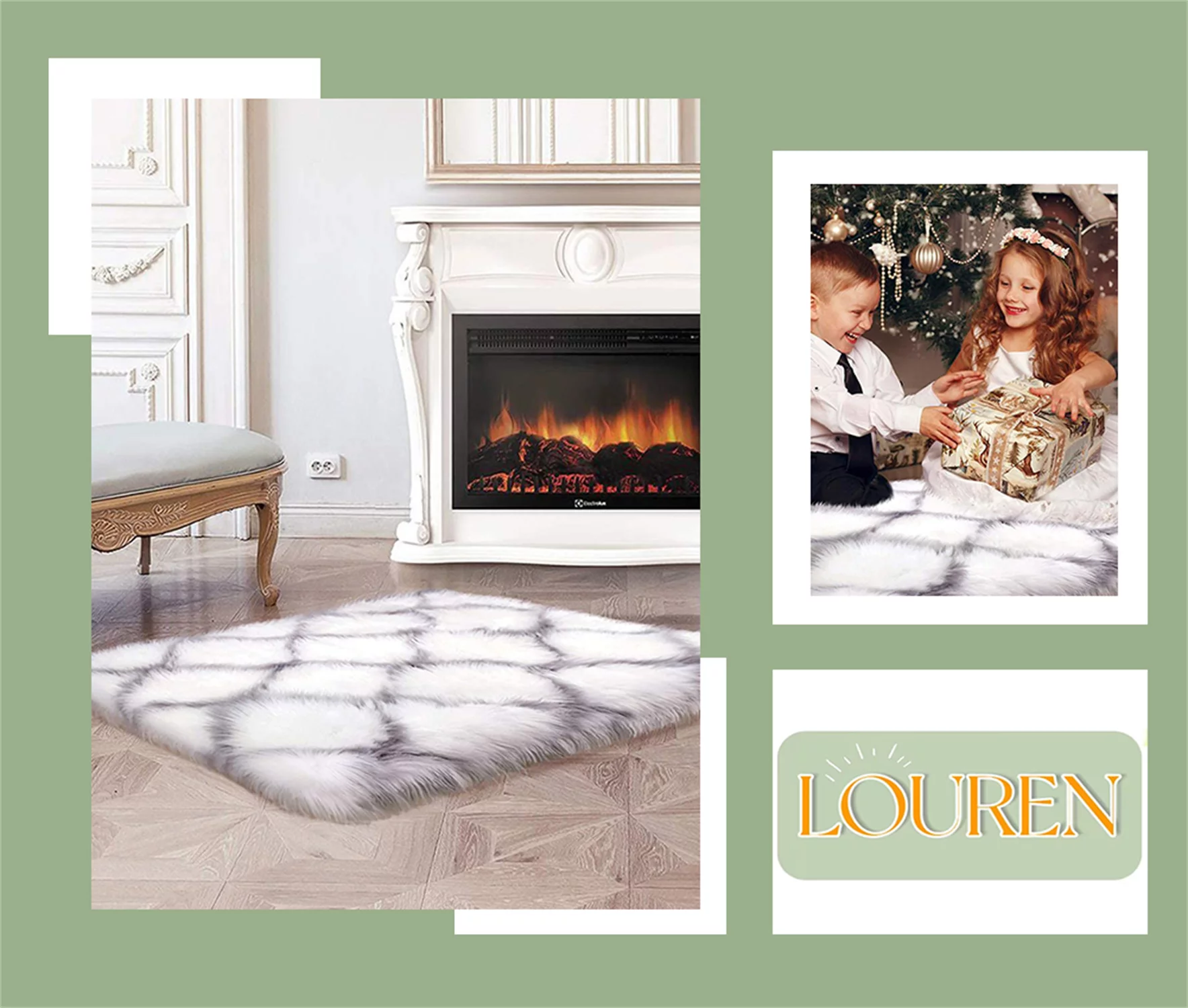 Fashionable and durable Fluffy Faux Fur Rug Nice for Women Teen Girls, Fuzzy Shag Area Rug