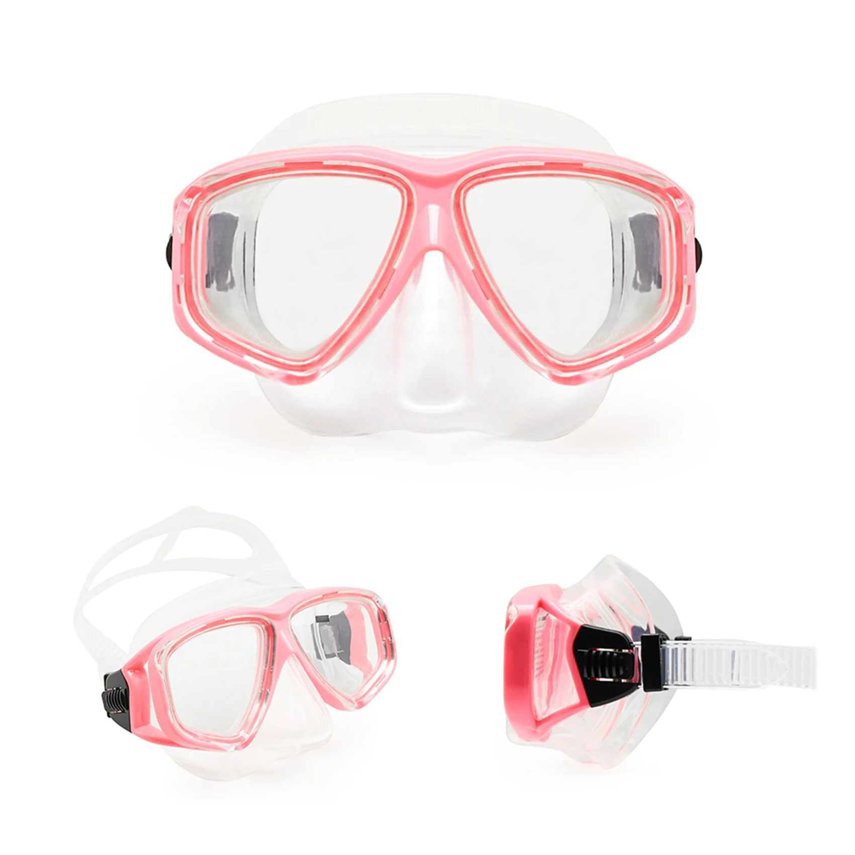 Optical Diving Gear Kit Myopia Snorkel Set, Different Strength for Each Eye, Nearsighted Dry Top Scuba Mask
