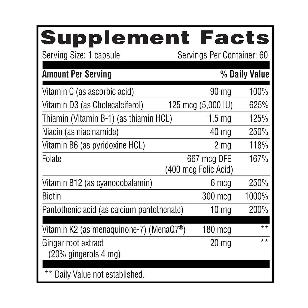 Weider Artery Health with Vitamin K2, 60 Veggie Caps