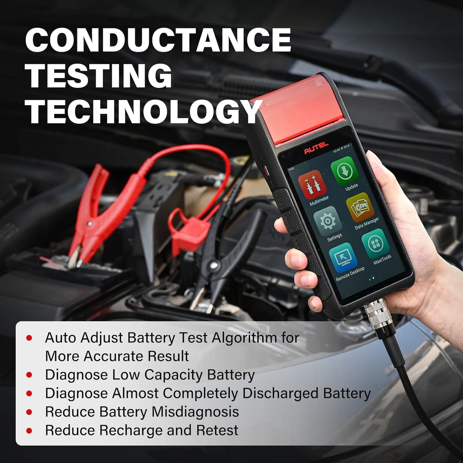 Autel MaxiBAS BT608, Battery Tester 6V &12V Battery Analysis Tool with All System Diagnostic Scan Tool OBD2 Scanner Upgraded from Autel AL539B/BT508/BT506