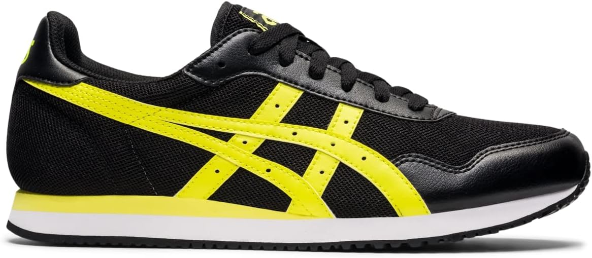 ASICS Men's TIGER RUNNER Shoes, 11.5, BLACK/SOUR YUZU
