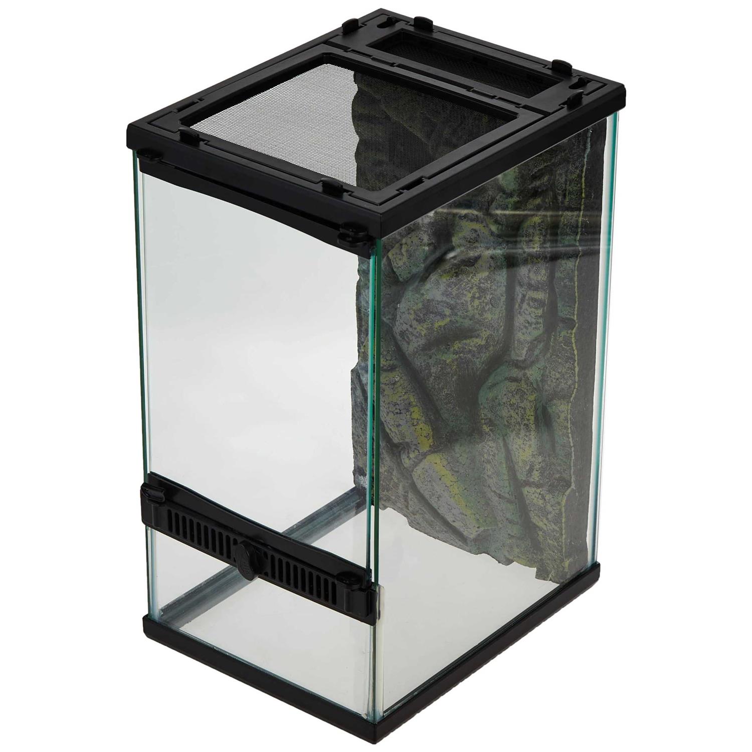 Zilla Front Opening Terrarium with Realistic Rock Foam Background - Pet Supplies online store