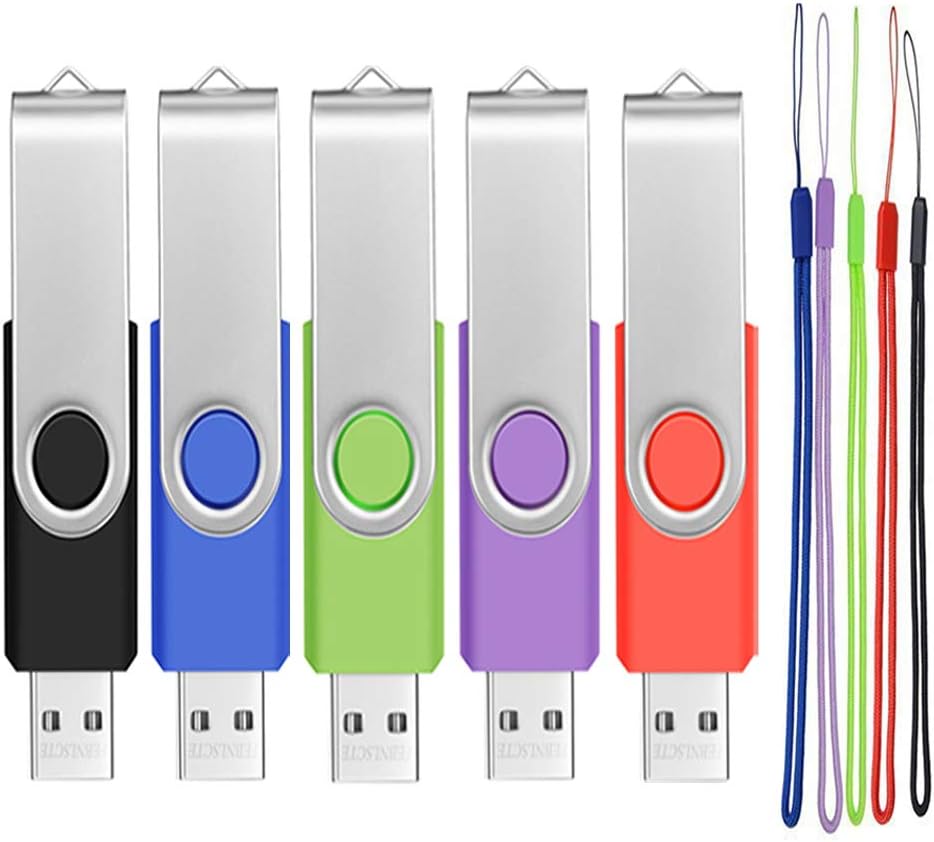 USB 3.0 32GB Flash Drive Bulk 10 Pack Thumb Drives - High Speed 32 GB Pendrive Multicoloured USB3.0 Memory Sticks with 10pcs Ropes - FEBNISCTE Data Stick Zip Drive Multi-Pack Swivel Jump Drive U Disk Pack of 2