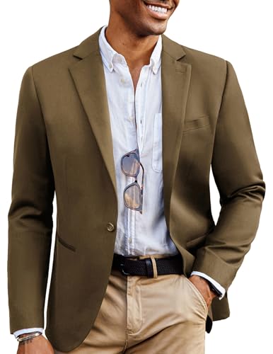 PJ PAUL JONES Mens Casual Blazer Wool Blend Sport Coat One Button Lightweight Business Suit Jackets
