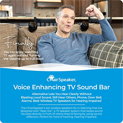 CS3 - Wireless TV Speakers for Hearing Impaired, Voice Enhancing, Near-Ear Clarity, Compatible with Most TVs & Streaming Apps