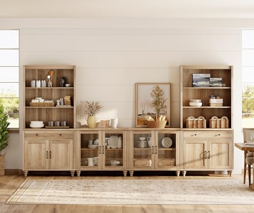 WAMPAT Entertainment Center with Bookshelves for TVs up to 75