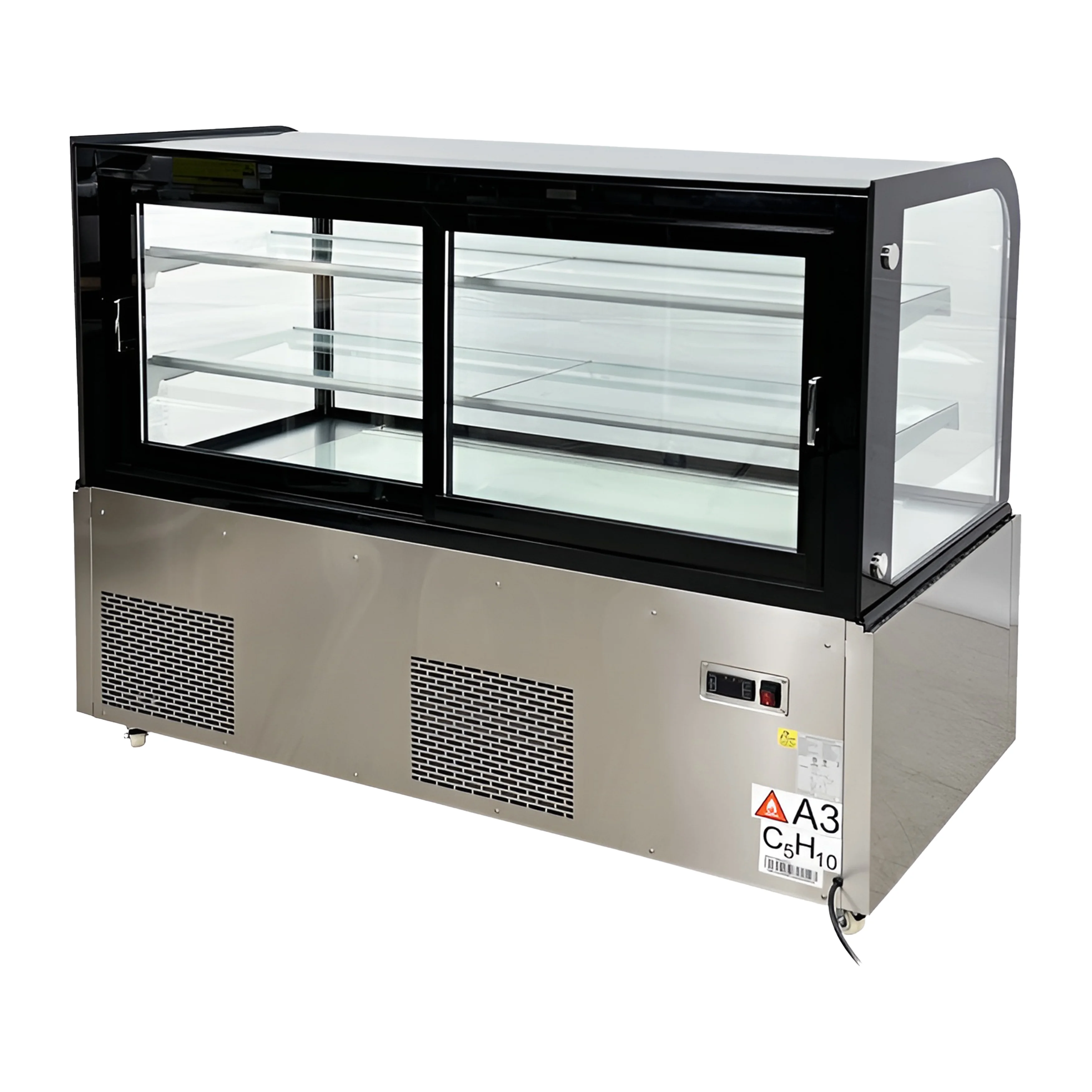 60 in. Commercial Double Tempered Glass Bakery Refrigerator Case 17.7 Cu. ft.