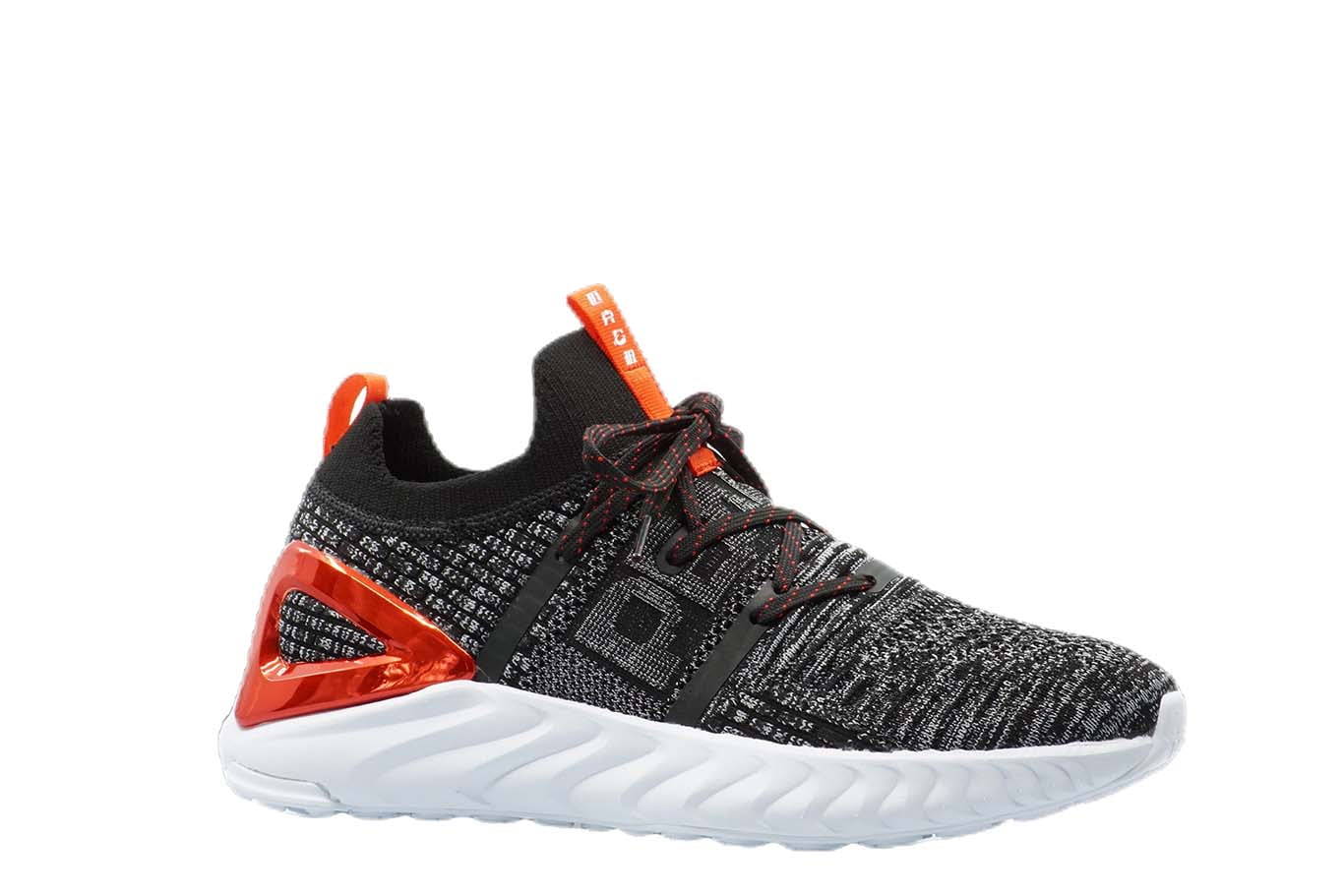 [E92577] Mens Peak Taichi 1.0 Plus Black Melange Grey Running Shoes - 7