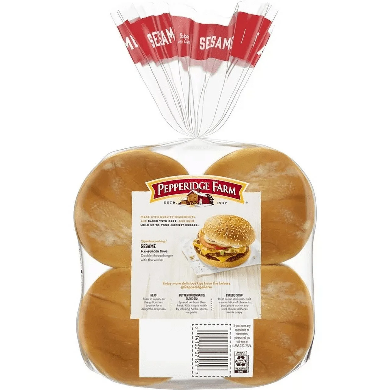 Pepperidge Farm Sesame Topped Hamburger Buns, 4-Pack 8 Count Bags