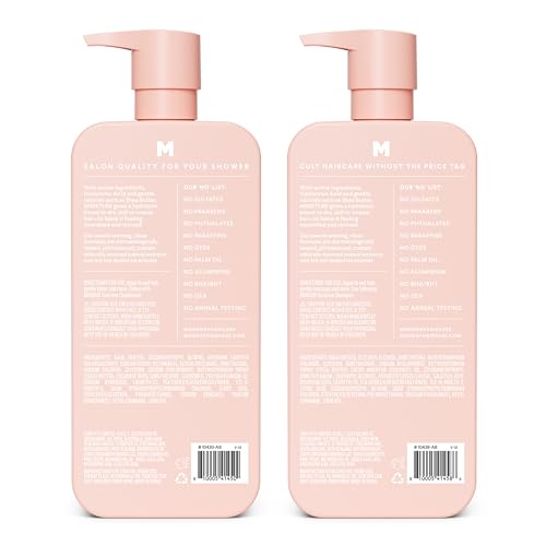 MONDAY HAIRCARE Moisture Shampoo + Conditioner Bathroom Set (2 Count) 27 oz Each for Dry, Coarse, Stressed, Frizzy Hair, Made with Coconut Oil, Rice Protein, Shea Butter and Vitamin E