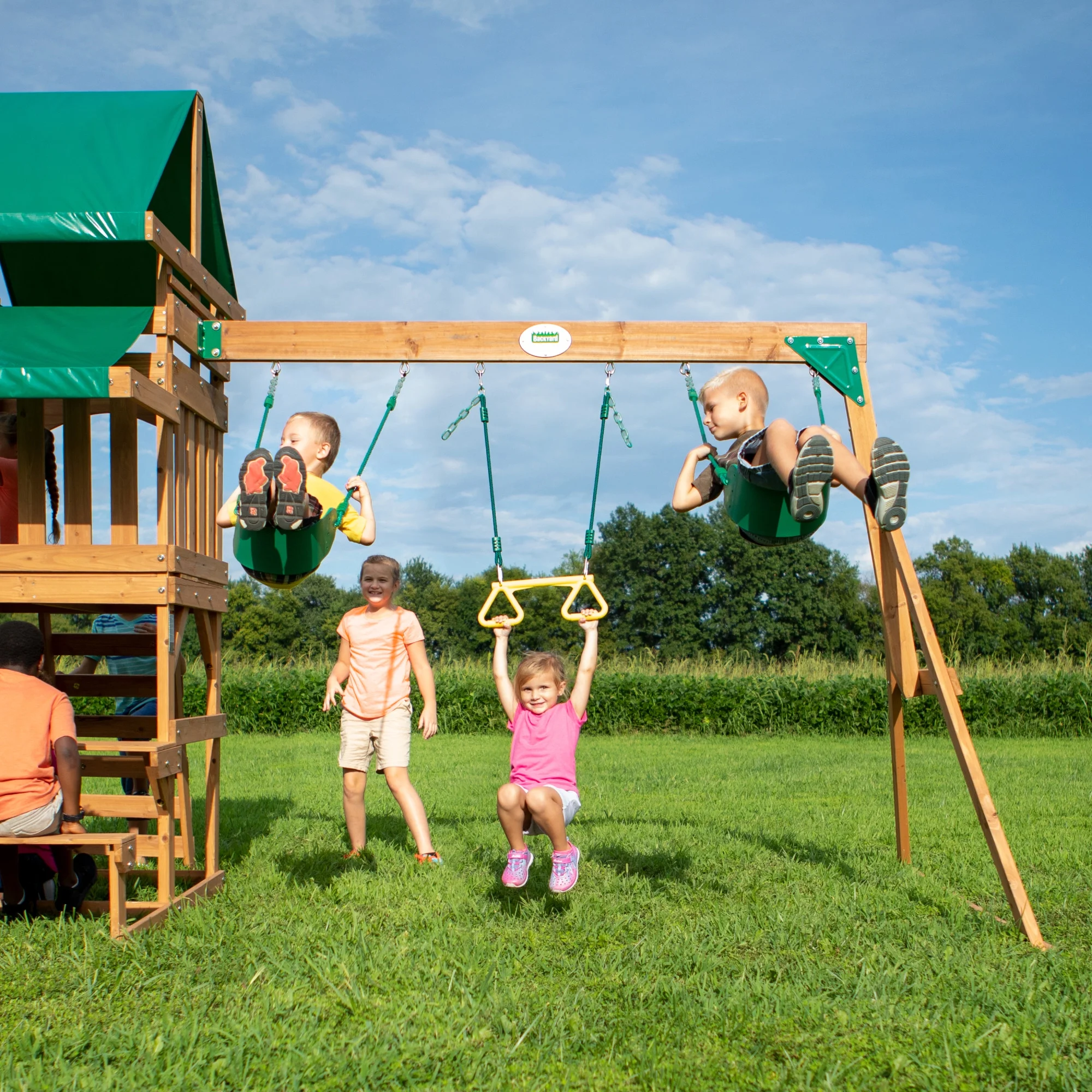 Backyard Discovery Belmont All Cedar Wood Playset Swing Set - Radiant Selections