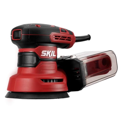 SKIL 5” Random Orbital Sander with Cyclonic Dust Box & 3pc Sanding Sheet - SR211601, Multicolor