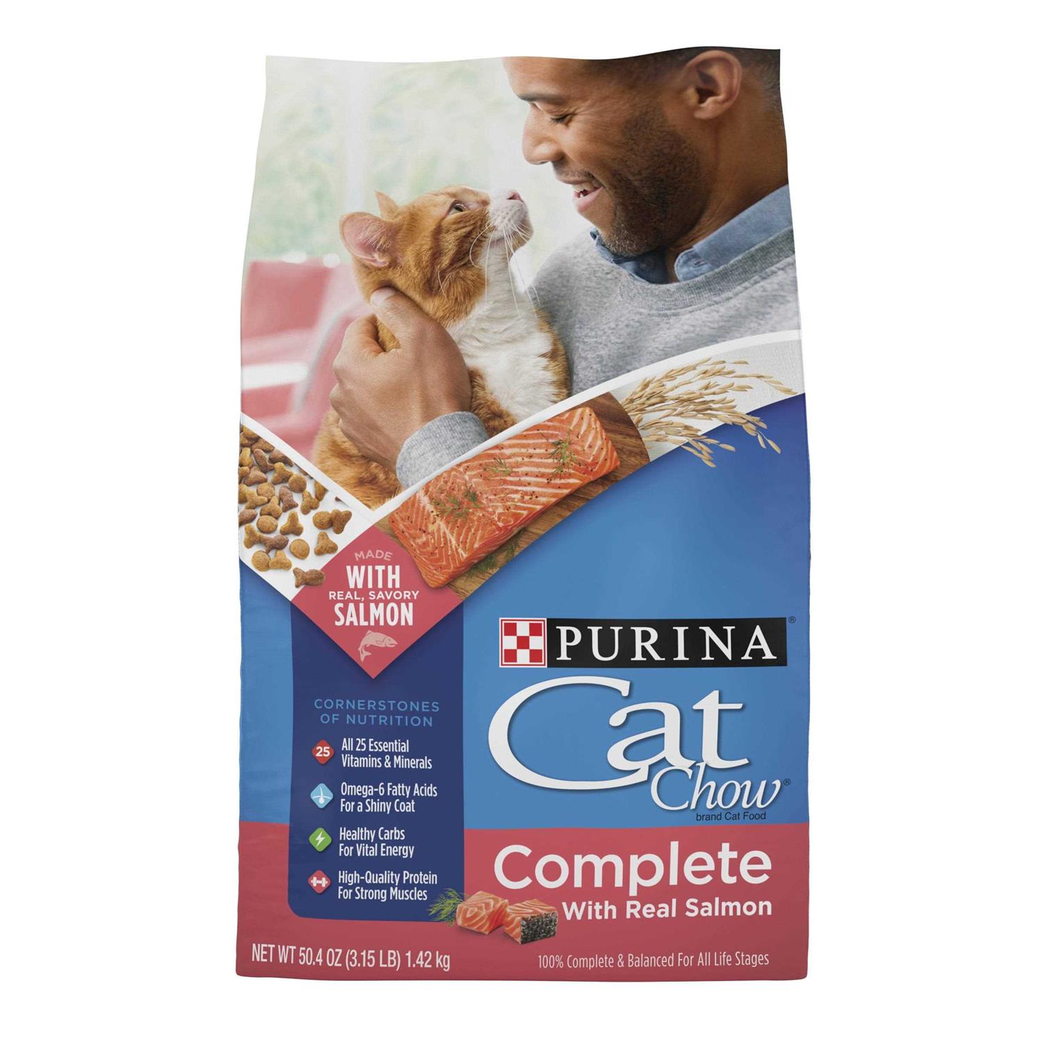 Purina Cat Chow Complete Salmon High Protein Dry Cat Food - Pet Supplies online store