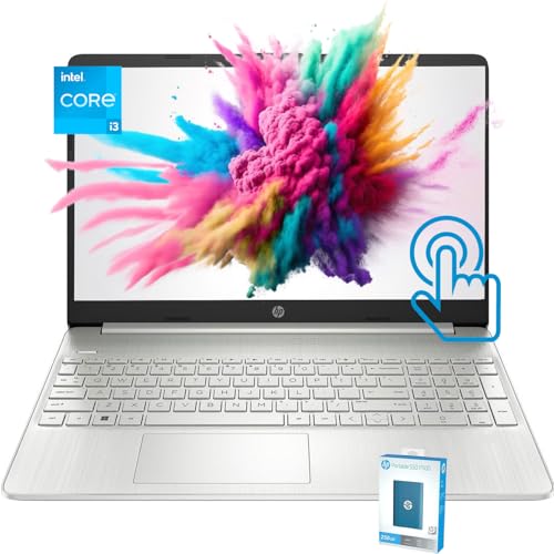 HP Newest 15.6'' Touchscreen Laptop, Student & Business, Intel Core 12th-Gen i3 Processor, 16GB RAM, 1TB PCIe SSD, HD Display, Windows 11 Pro, Type-C, Bluetooth & WiFi, Webcam, w/P500 SSD Bundle