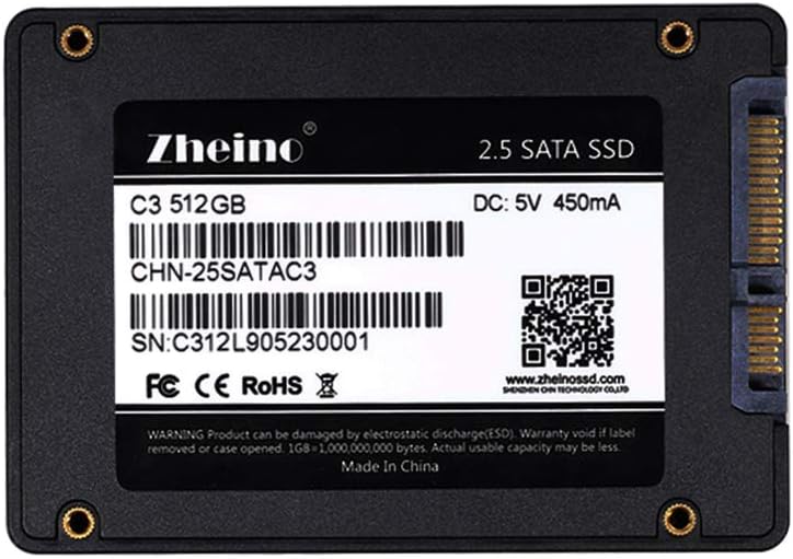 Zheino SSD 512GB C3 2.5 Inch SATA III 3D Nand Internal Solid State Drive (7mm) for Notebook Desktop PC Pack of 2