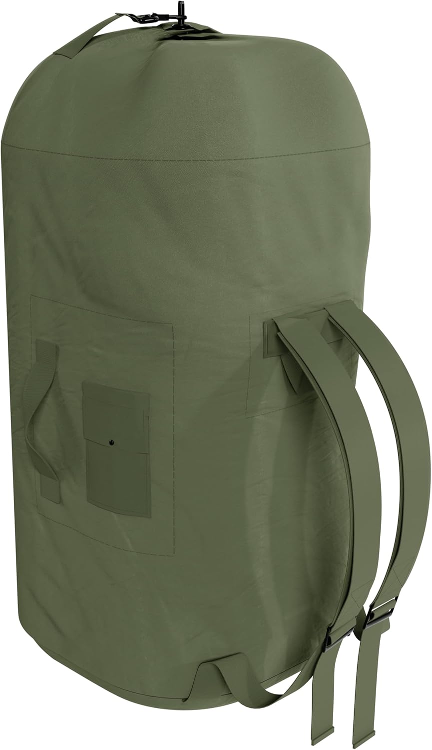 BaHoki Essentials Canvas Duffel Bag - Heavy Duty Top Load Duffel Sea Bag - Military Green Cargo Travel Bags